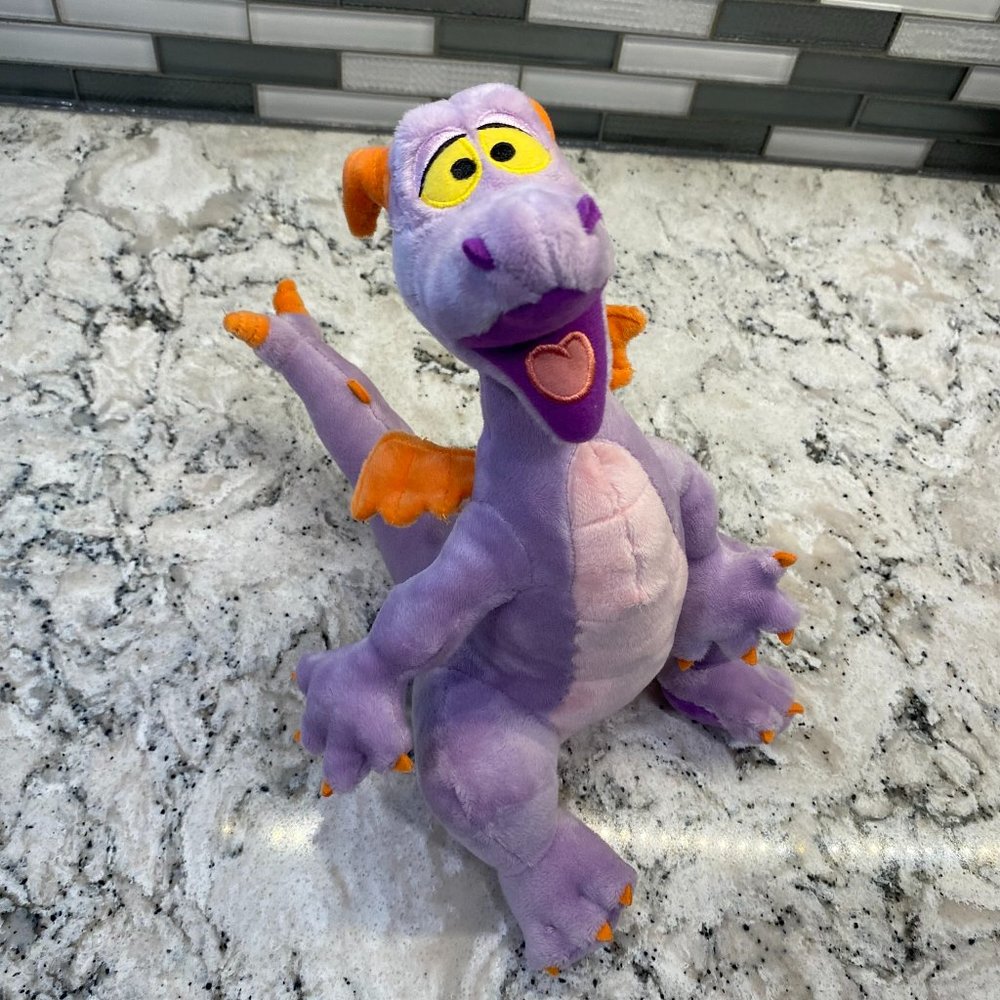 Disney Parks Figment 10" plush with heart shaped tongue